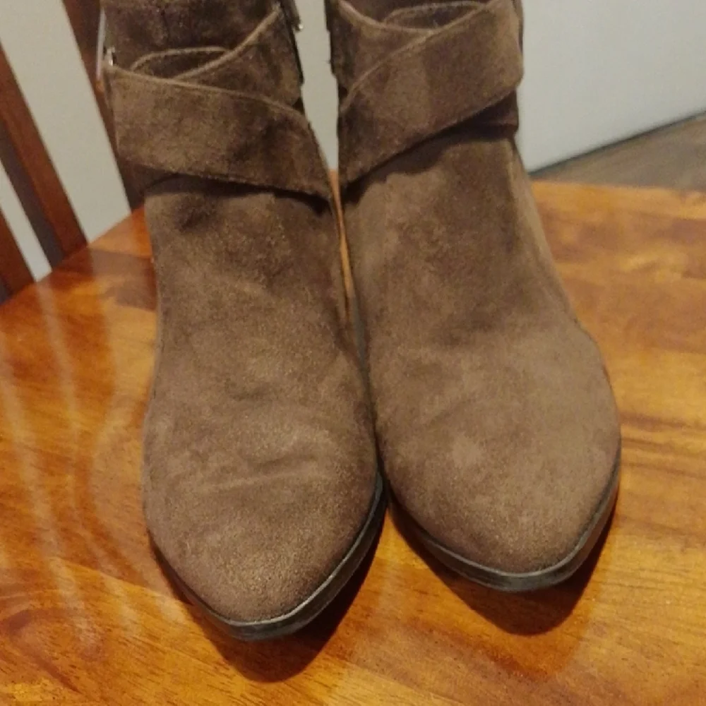 Nine West Brown Ankle Booties with Decorative Straps